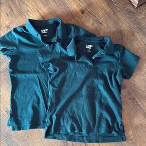 Lands' End Green Polo Shirt Classic Short-Sleeve Design